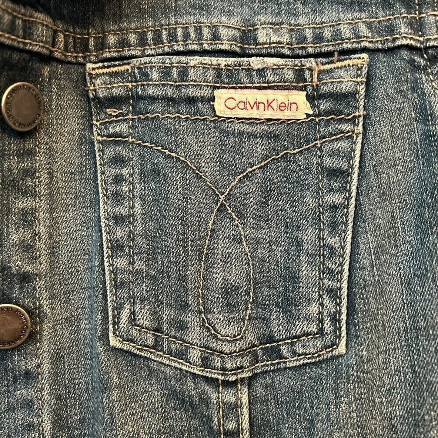 Calvin Klein Women's Denim Jacket, Dark Wash, Button Front Sz. (M) #1182