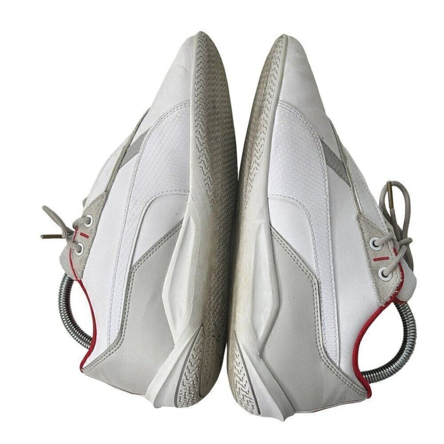 Puma Ferrari Men's R Cat Machine White Red Driving F1 Racing Shoes Size 8