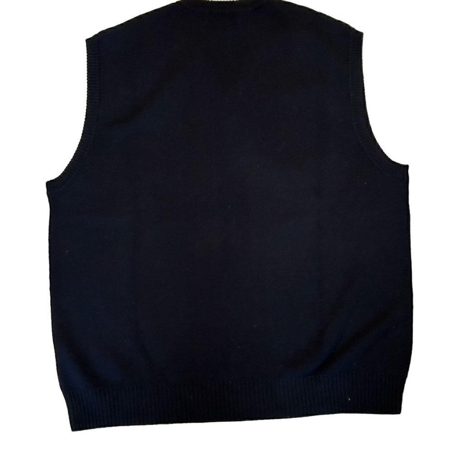 VTG 90's Lands End Sweater Vest Men's Size L Black Pullover - Golf Style #P1492