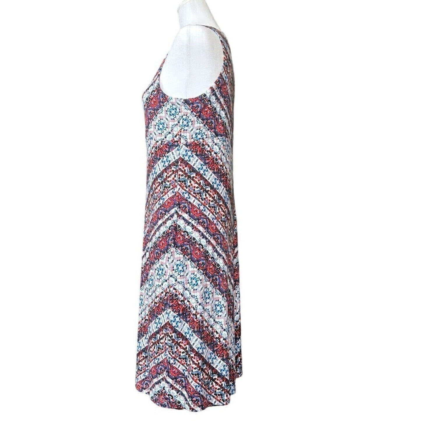 Athleta sleeveless stretchy A-line dress size M (8–10) geometric pattern #H1280