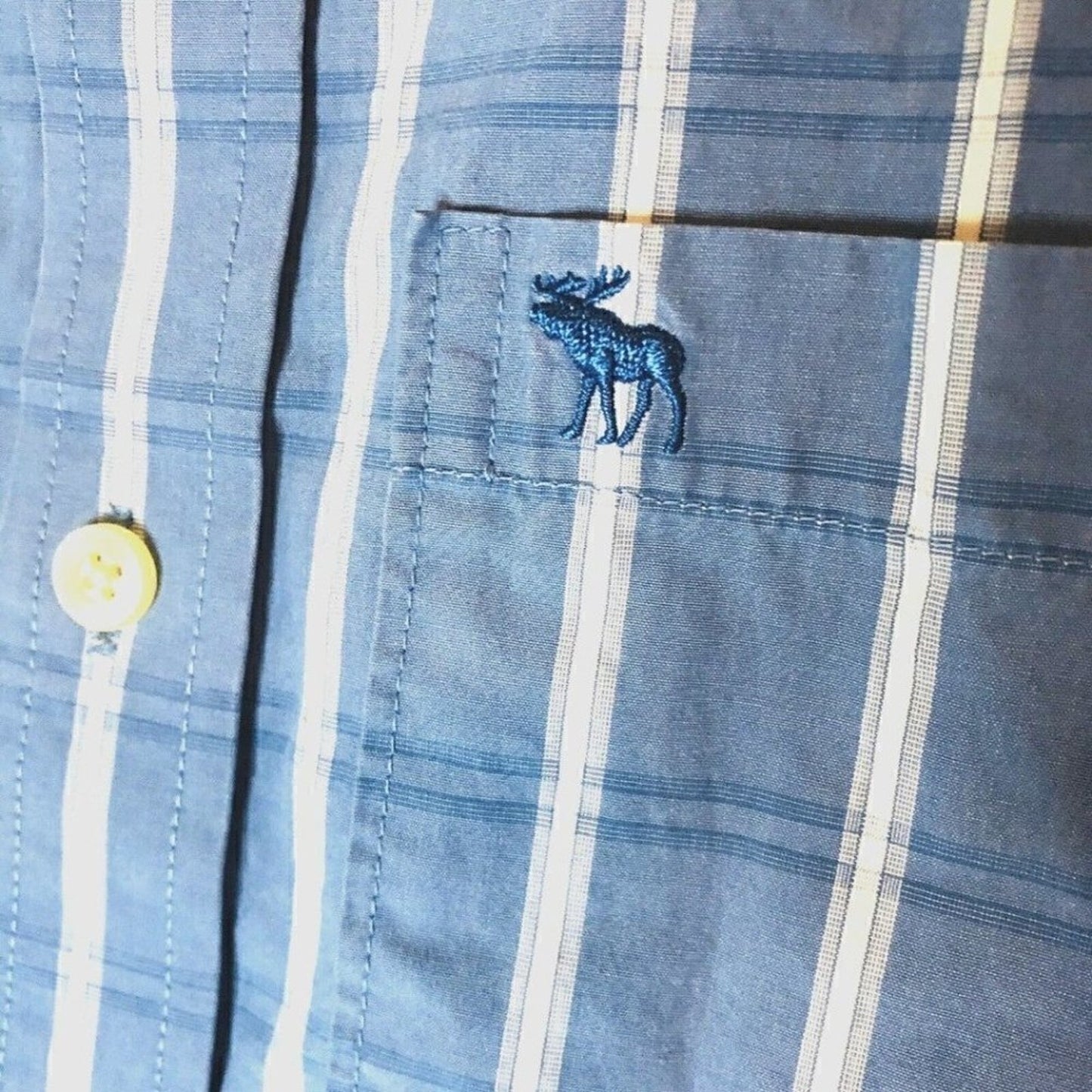 Abercrombie & Fitch Men's Blue Stripe Button-Up Shirt Size M