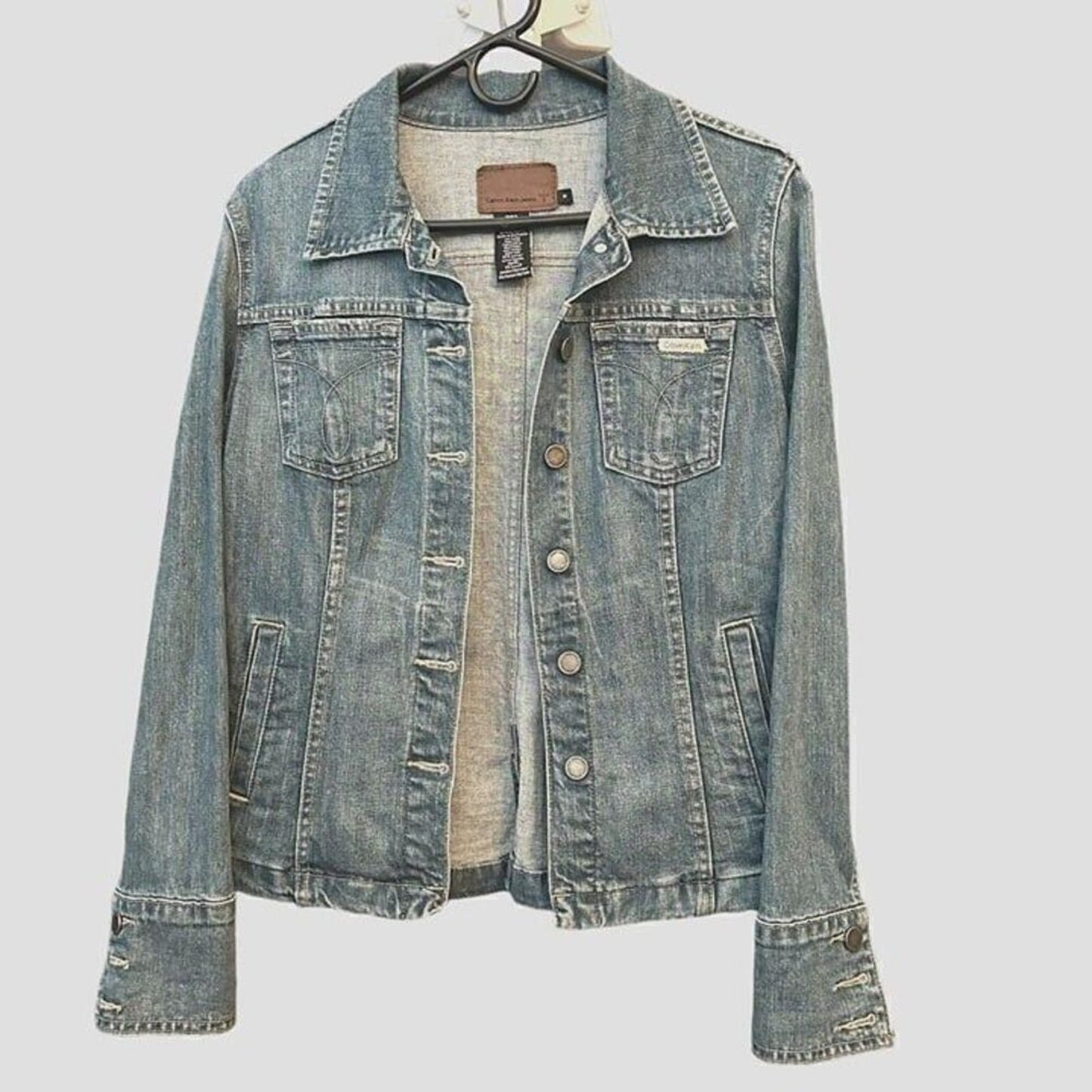Calvin Klein Women's Denim Jacket, Dark Wash, Button Front Sz. (M) #1182