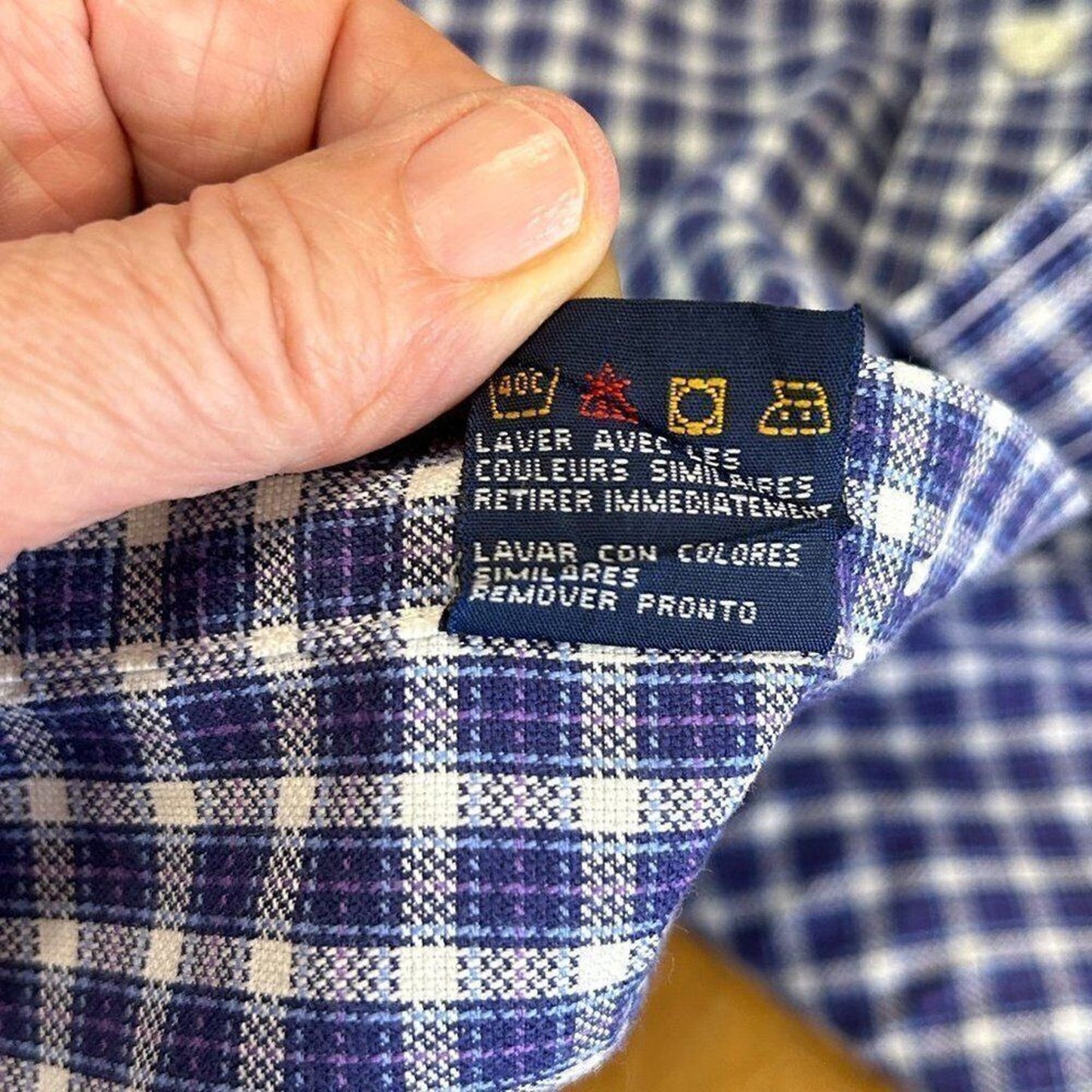 Tommy Hilfiger Mens Shirt Size XL Blue White Button Up Long Sleeve Check #M1362