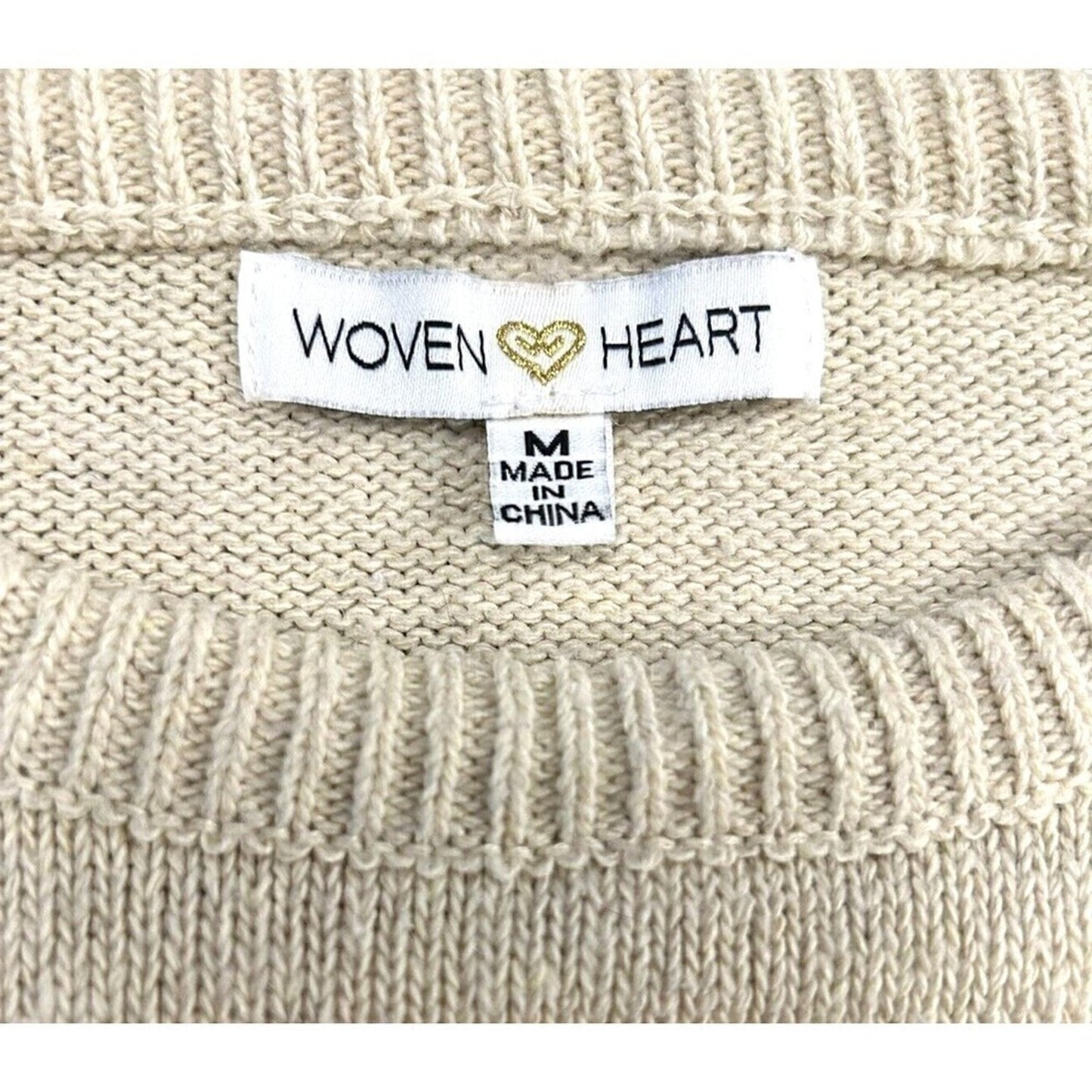 Woven Heart Women's Sweater, Embroidered Floral, Sz. M, Ruffle Sleeve, #1126