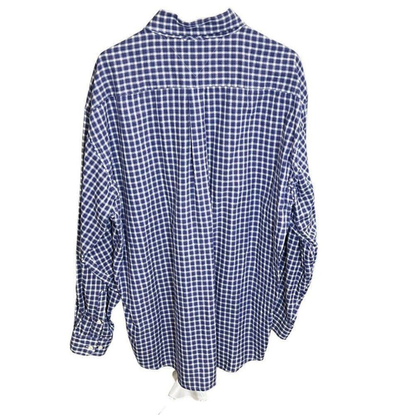 Tommy Hilfiger Mens Shirt Size XL Blue White Button Up Long Sleeve Check #M1362