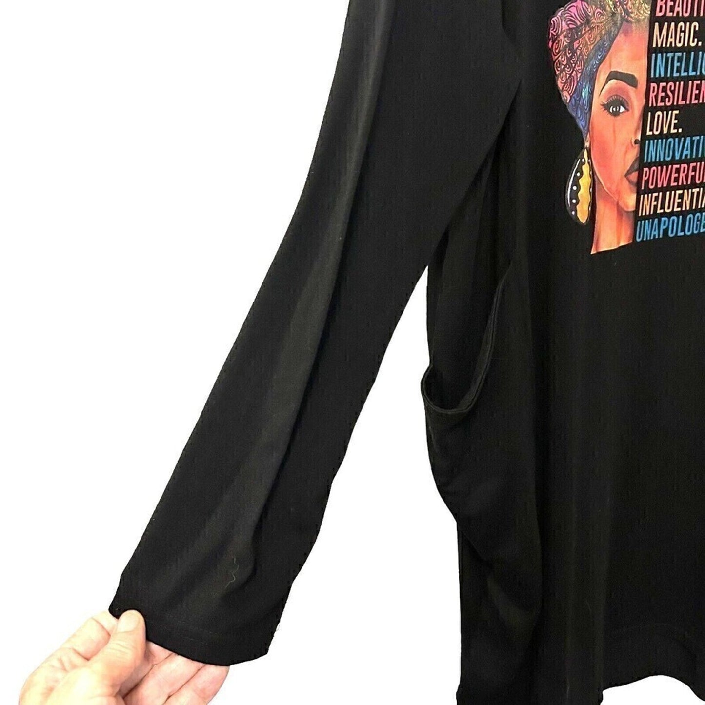 African American Women’s Long T‑Shirt Dress – Size 2XL, Black Empowerment Graphic #J1299