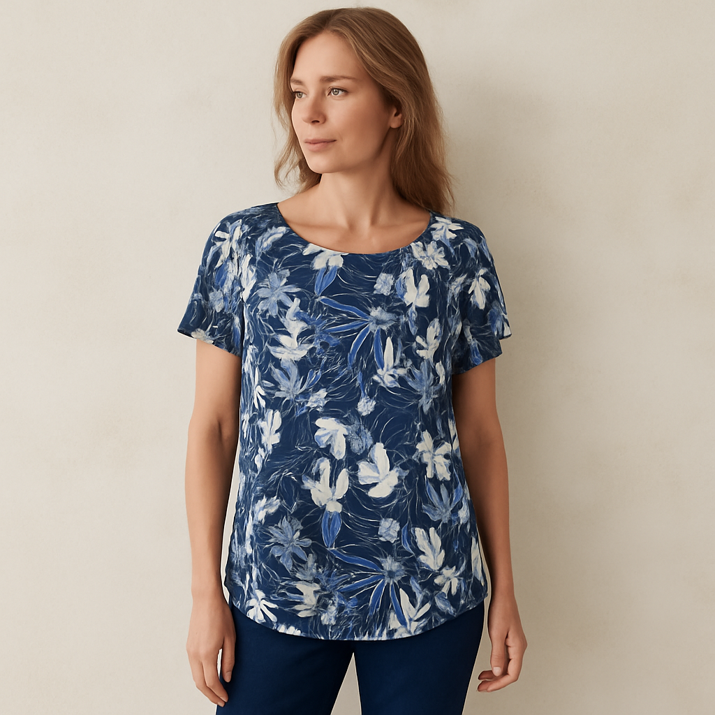 Lauren Ralph Lauren Floral Flutter Sleeve Top Size S Petite