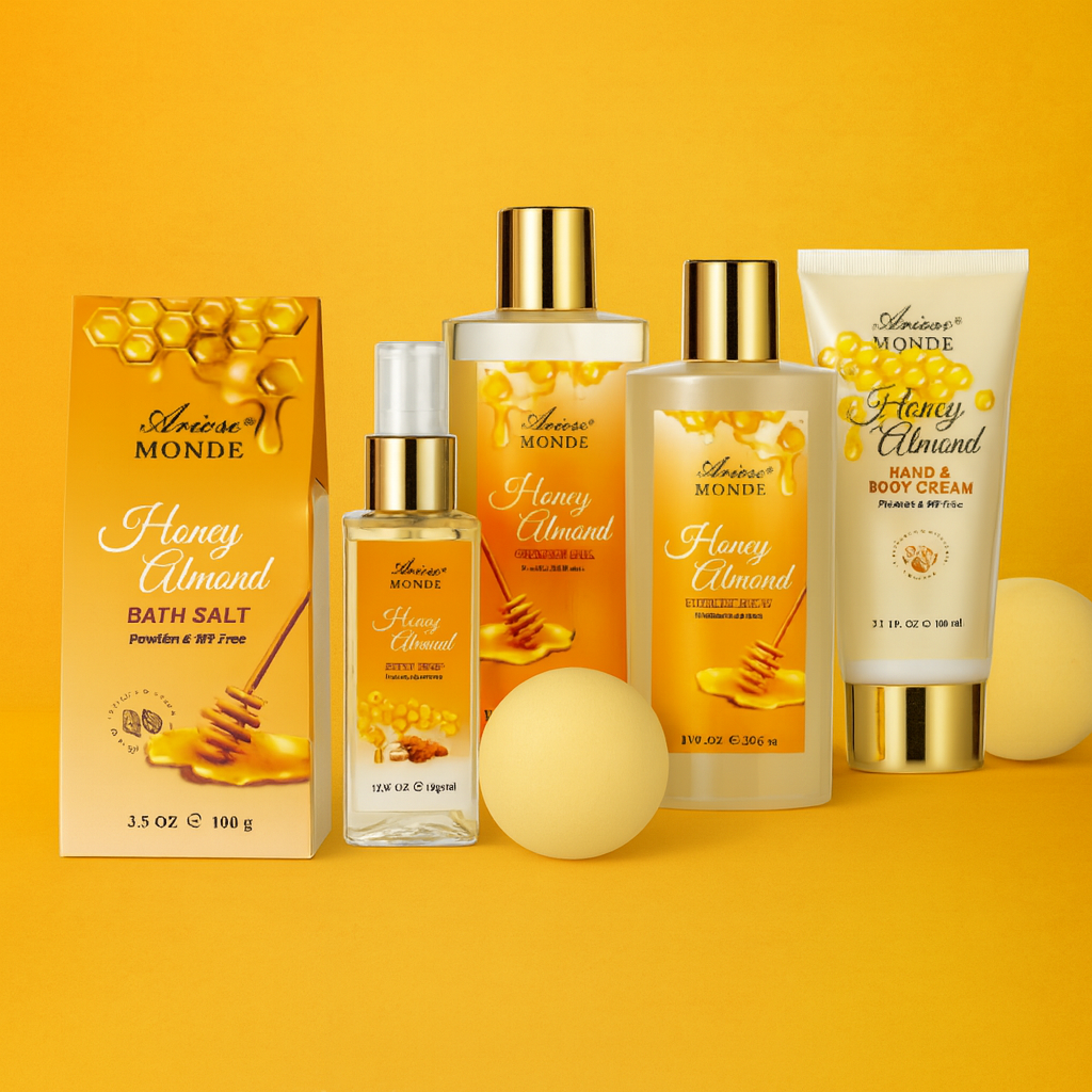 Lemon Scented Bath Gift Basket – 10pc Spa Kit for Women