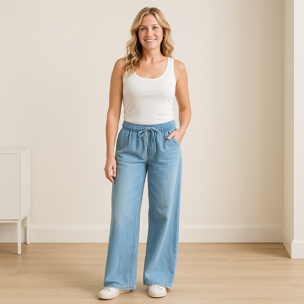 Ultra Wide-Leg Pull-On Jeans – Low-Rise Comfort Denim