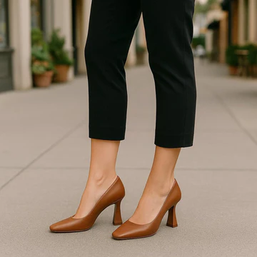 M. Gemi Marlena Heels - Brown Size 6 | Elegant Italian Leather Pumps