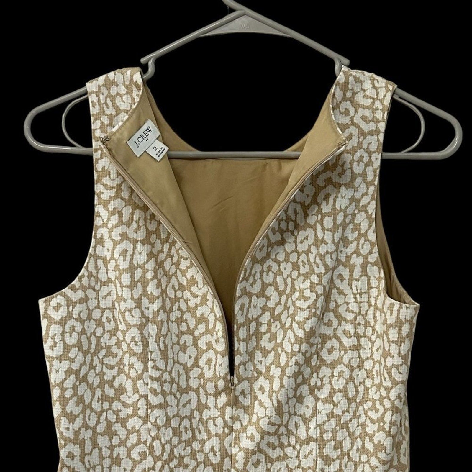 J.Crew basketweave leopard sheath dress size 2 #BH