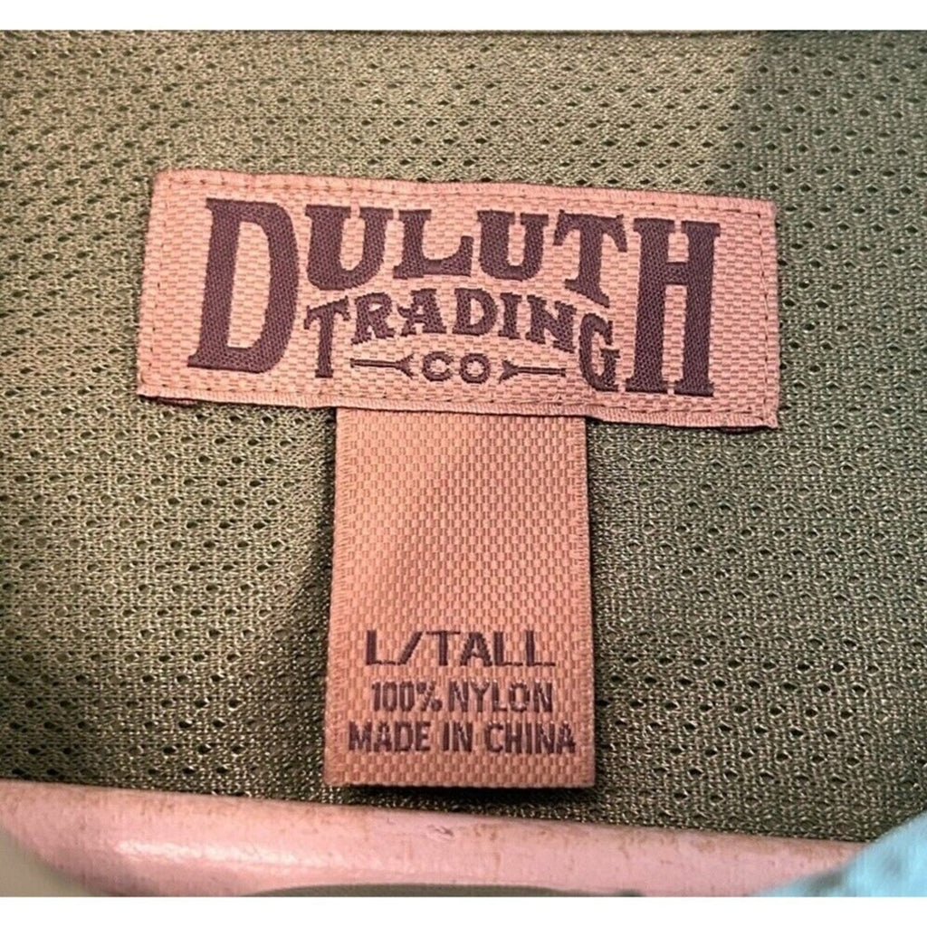Duluth Trading Green Nylon Short Sleeve Shirt Outdoor Men's Size L/T #E1200