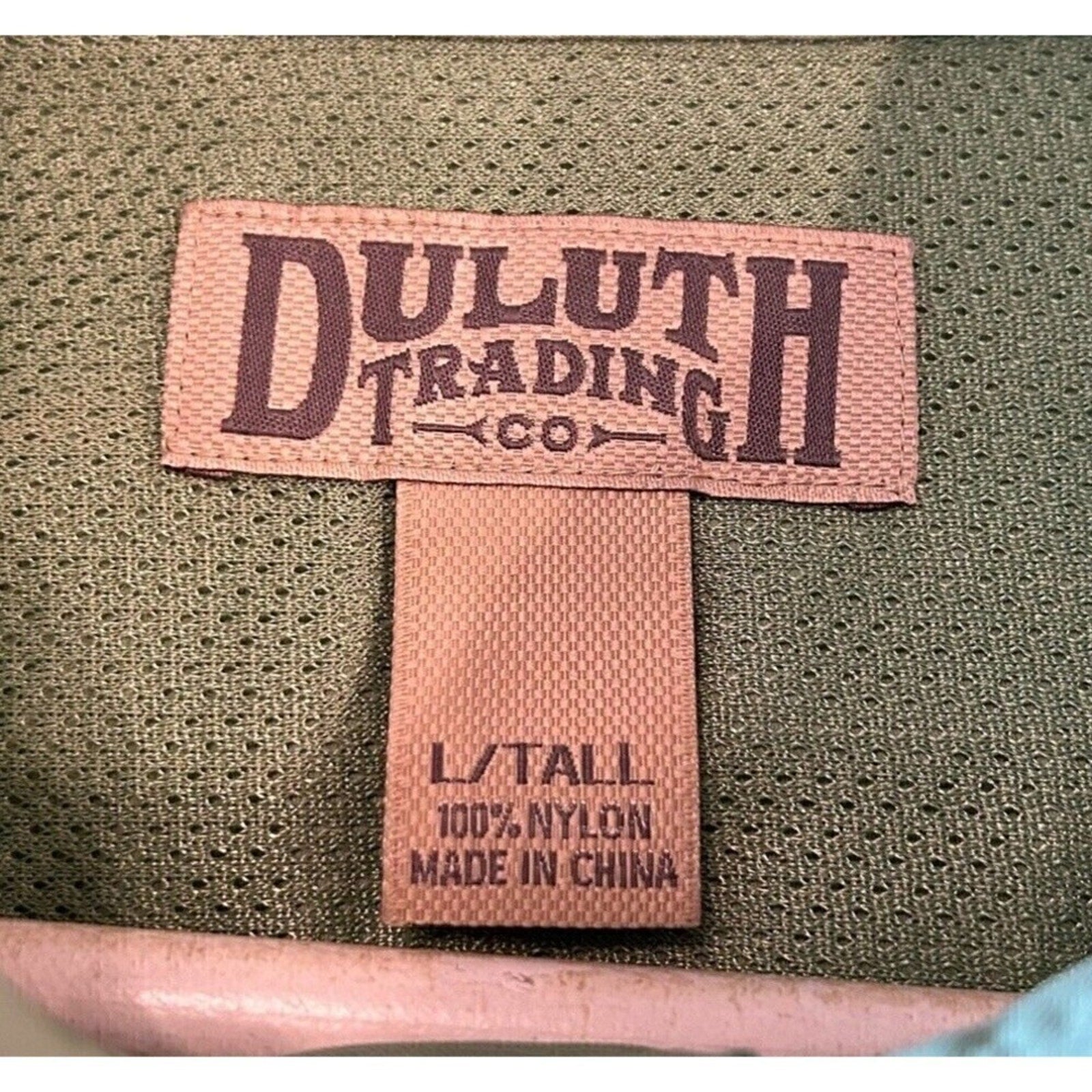 Duluth Trading Green Nylon Short Sleeve Shirt Outdoor Men's Size L/T #E1200