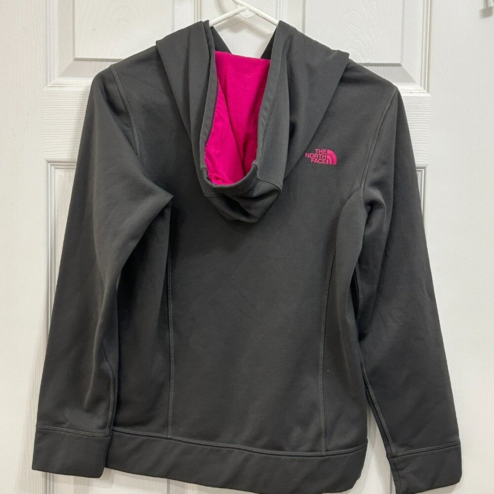 The North Face Women's Hoodie Size S/P Dark Gray / Pink Lining