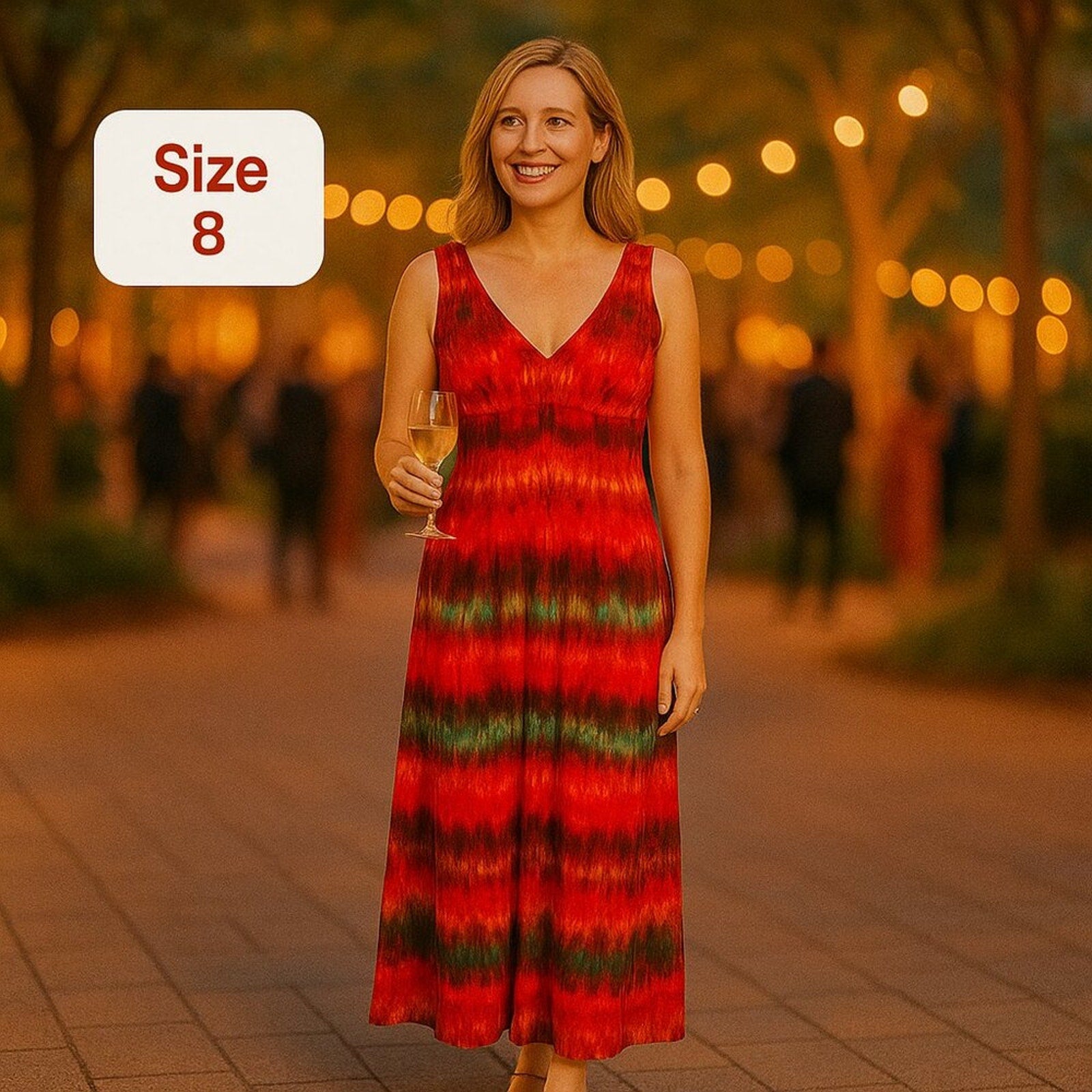 Ronnie Nicole Women's Size 8 Maxi Dress Tie-Dye Boho Full Zip #HB