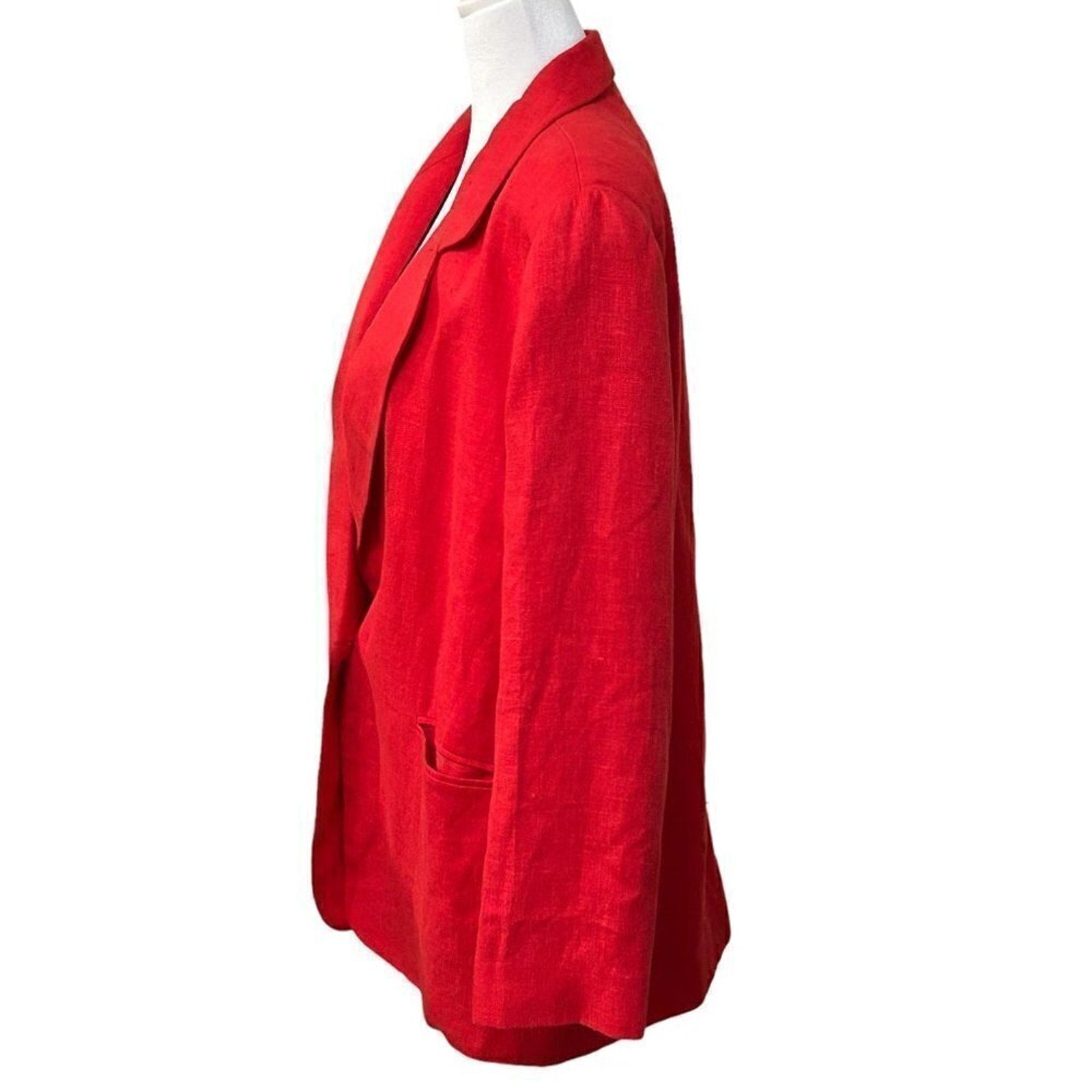 Harve Benard Vintage Women's Blazer Red Linen Size 2X See Description #BH