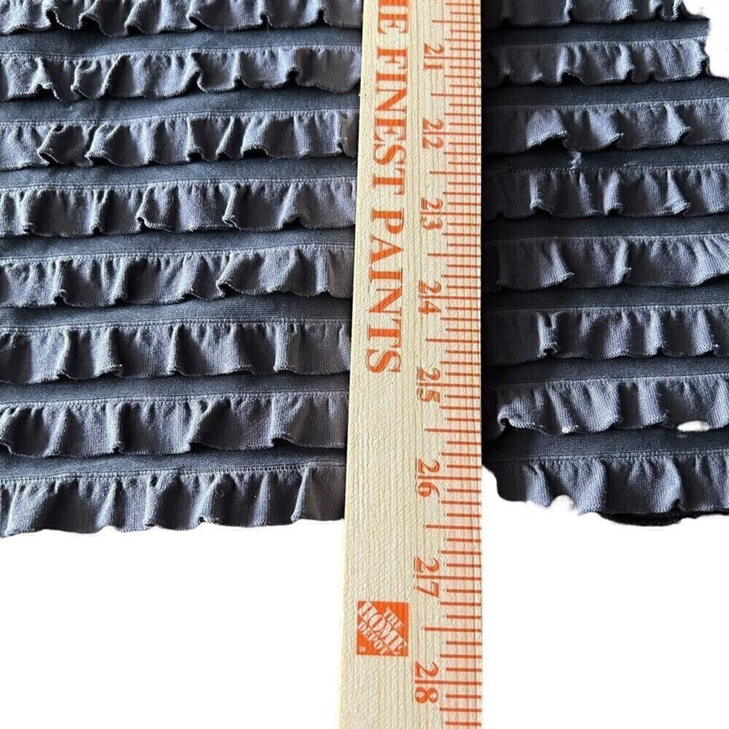 Moa Moa Women's Blouse Pullover - Short Sleeve Gray With Ruffles Size XL #1114