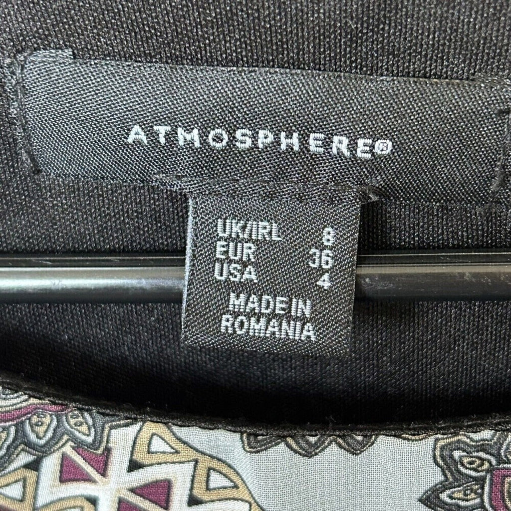 Atmosphere shift dress 3/4 sleeve scoop neck stretch lined size 4 #HB