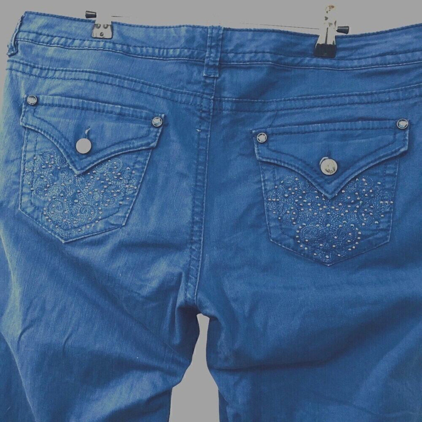 Nine West Women's BLUE Jeans 16 / 33  Blue H-Rise Decor B/Pockets. Inv. (9) 1067