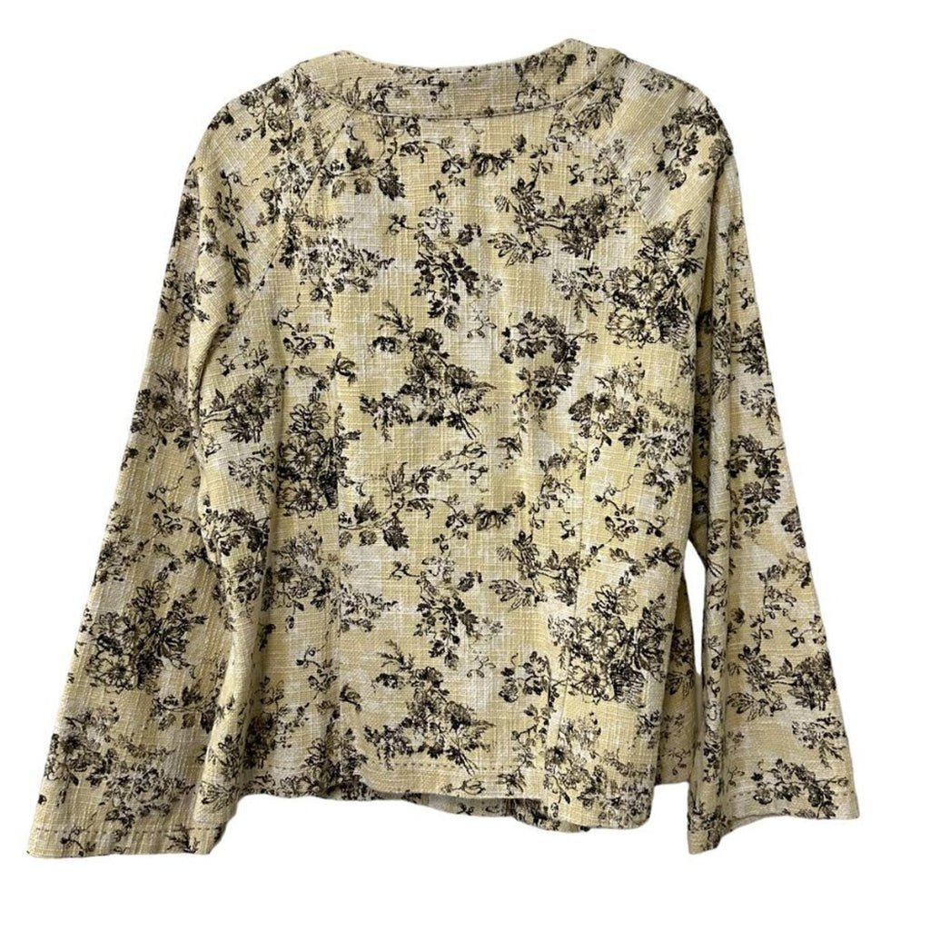 J. JILL Women's Crop Floral Jacket Sz. L, 100% COTTON, Classic, Corporate, Party