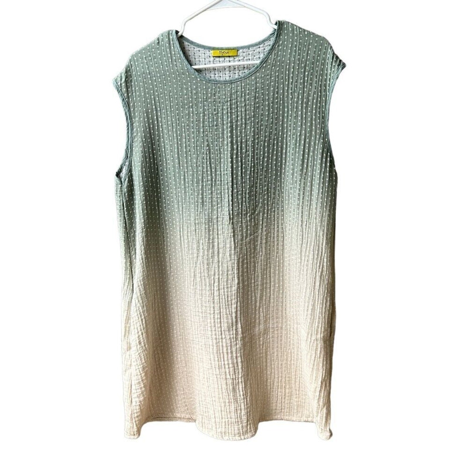 Hyena Women’s A-Line Dress Green Sleeveless Size Large (above the knee, 2 pockets)