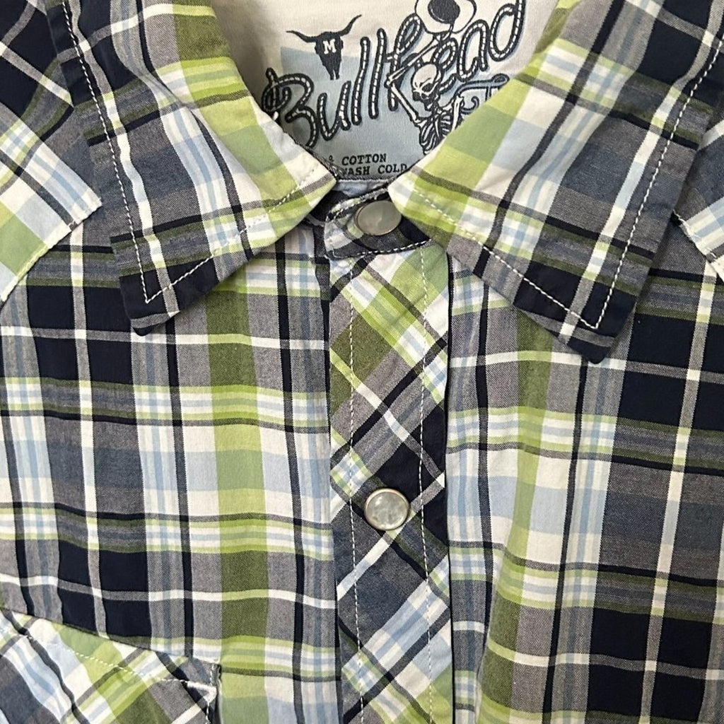 Bullhead Men's Size M Shirt Pearl Snap Western Cowboy Rodeo Lg. Sleeve #B1460