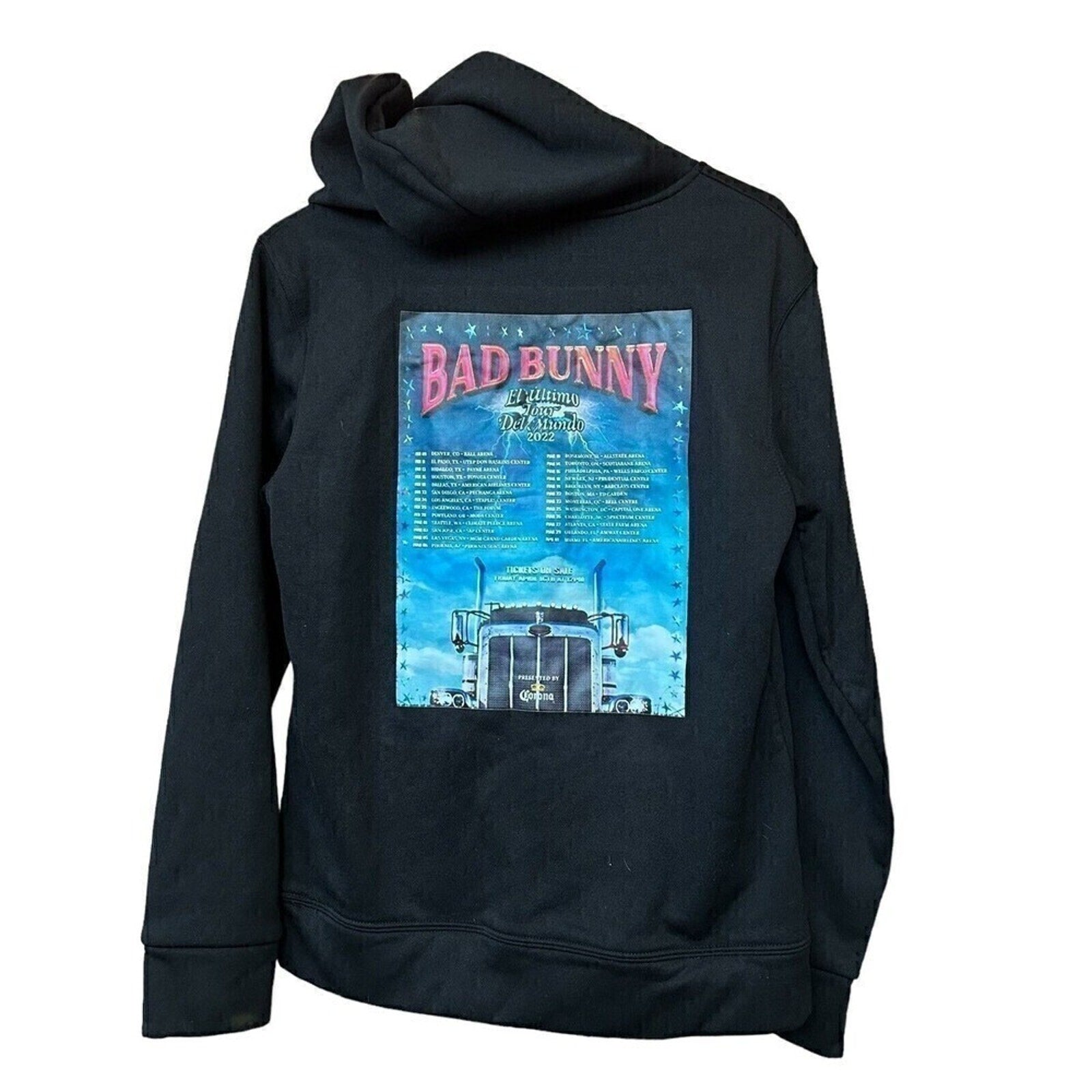 Bad Bunny “El Último Tour” Black Hoodie L – 2022 #J-1339