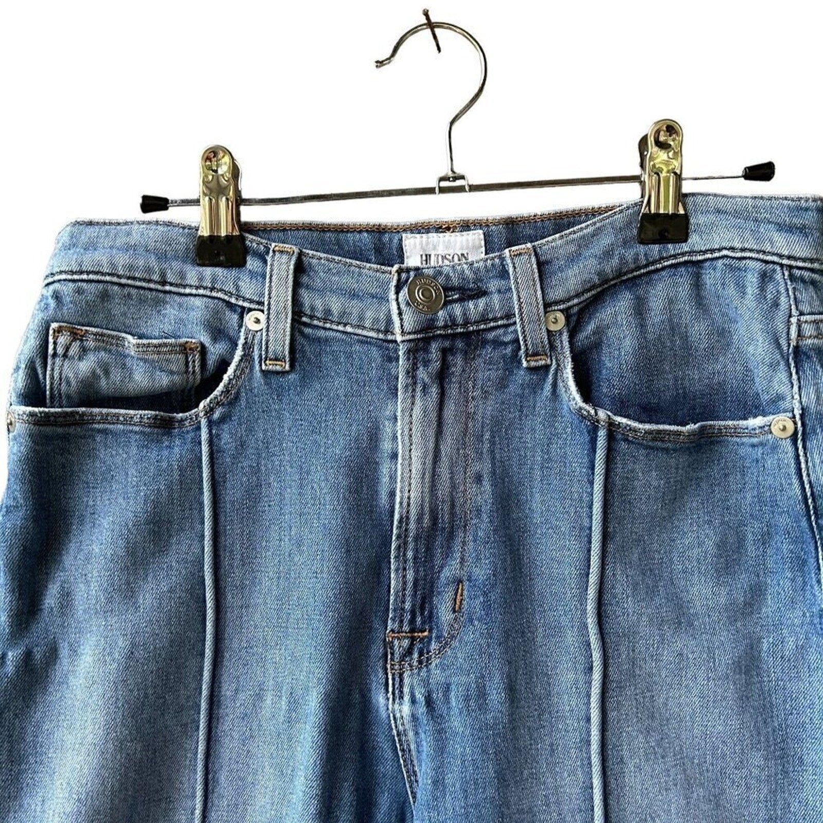 Hudson Jeans Women's Size 28 Cut Off High Rise Straight Leg Blue Jeans #J3-1575