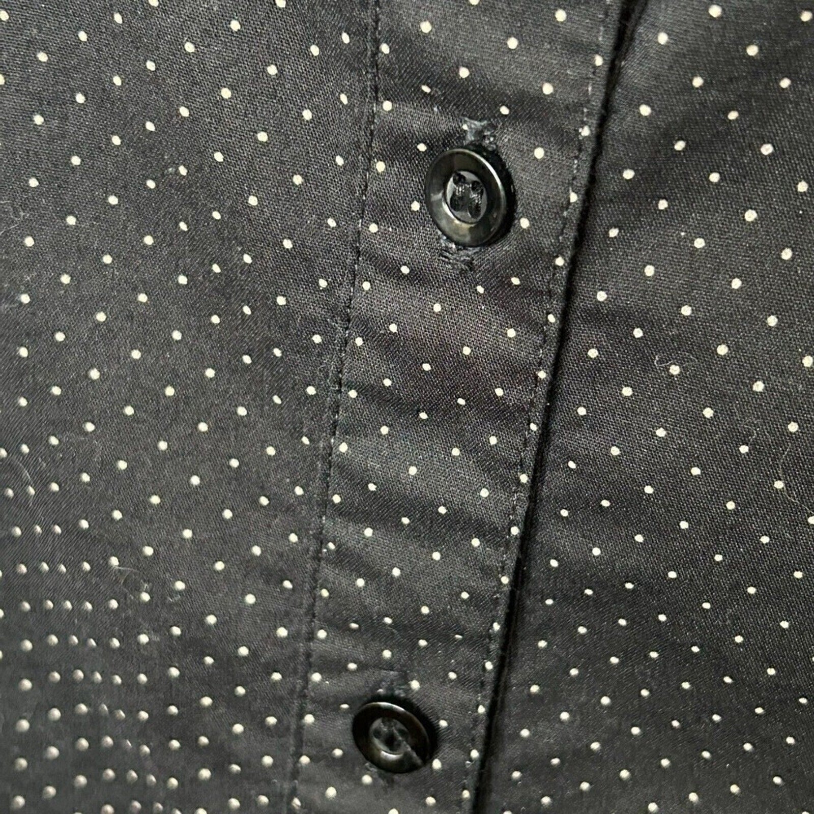 George Womens Black Gold Polka Dot Blouse Button Up Lg. Sleeve Sz 4-6 (S) #J1305