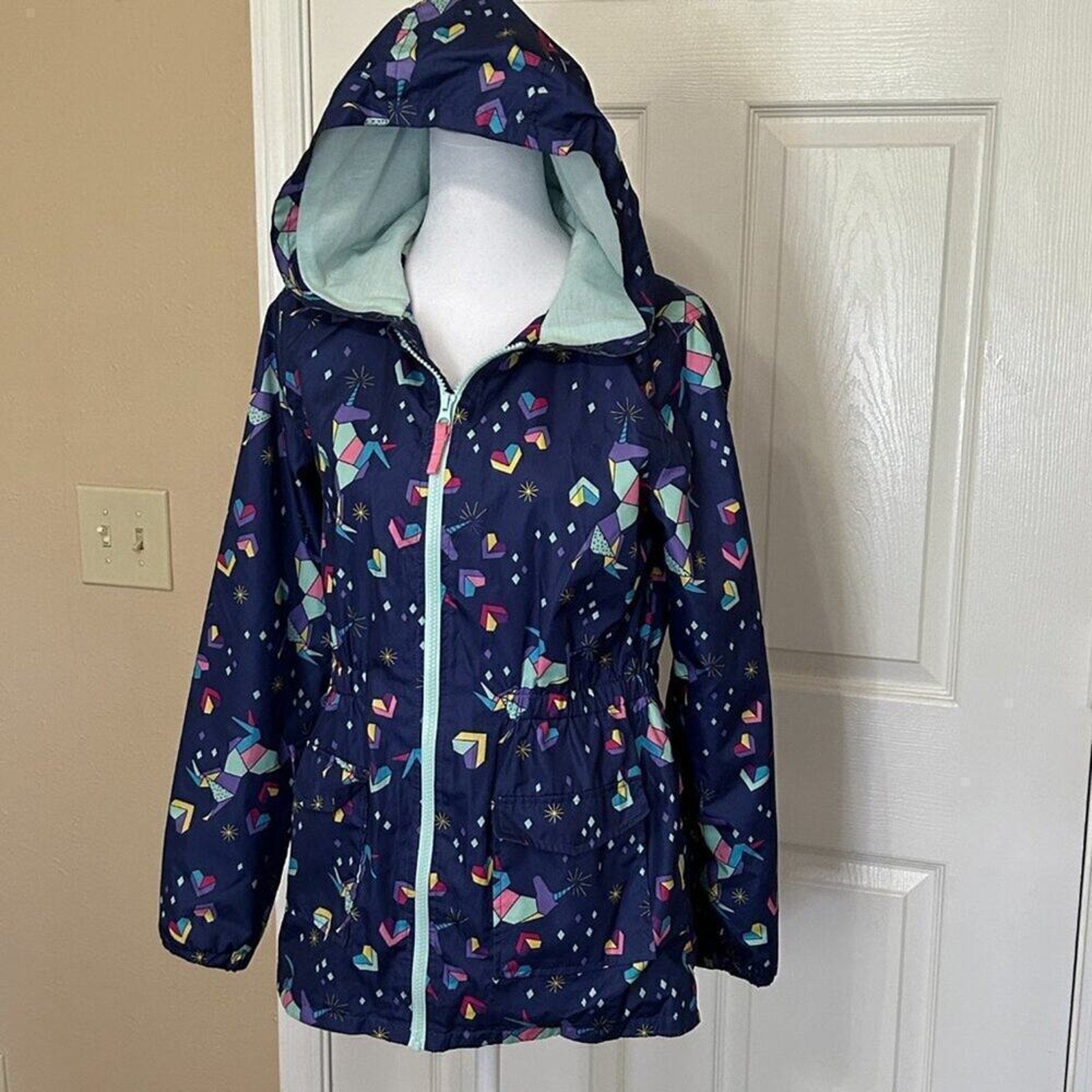 CAT & JACK Zip-up Hoodie Jacket Multi-Color Windbreaker Size XL (14-16)