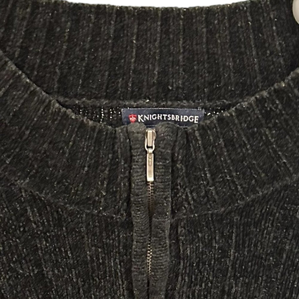 Knightbridge Men's Sweater Pullover Size 4x 1/4 Zip Black Knit #L1345