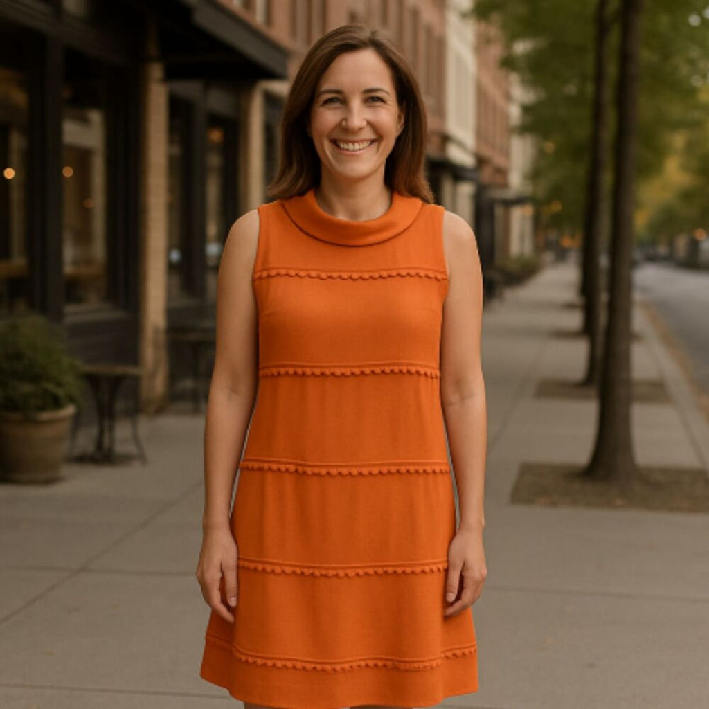 Jessica Simpson spring-summer orange dress size 4 zip-closure back