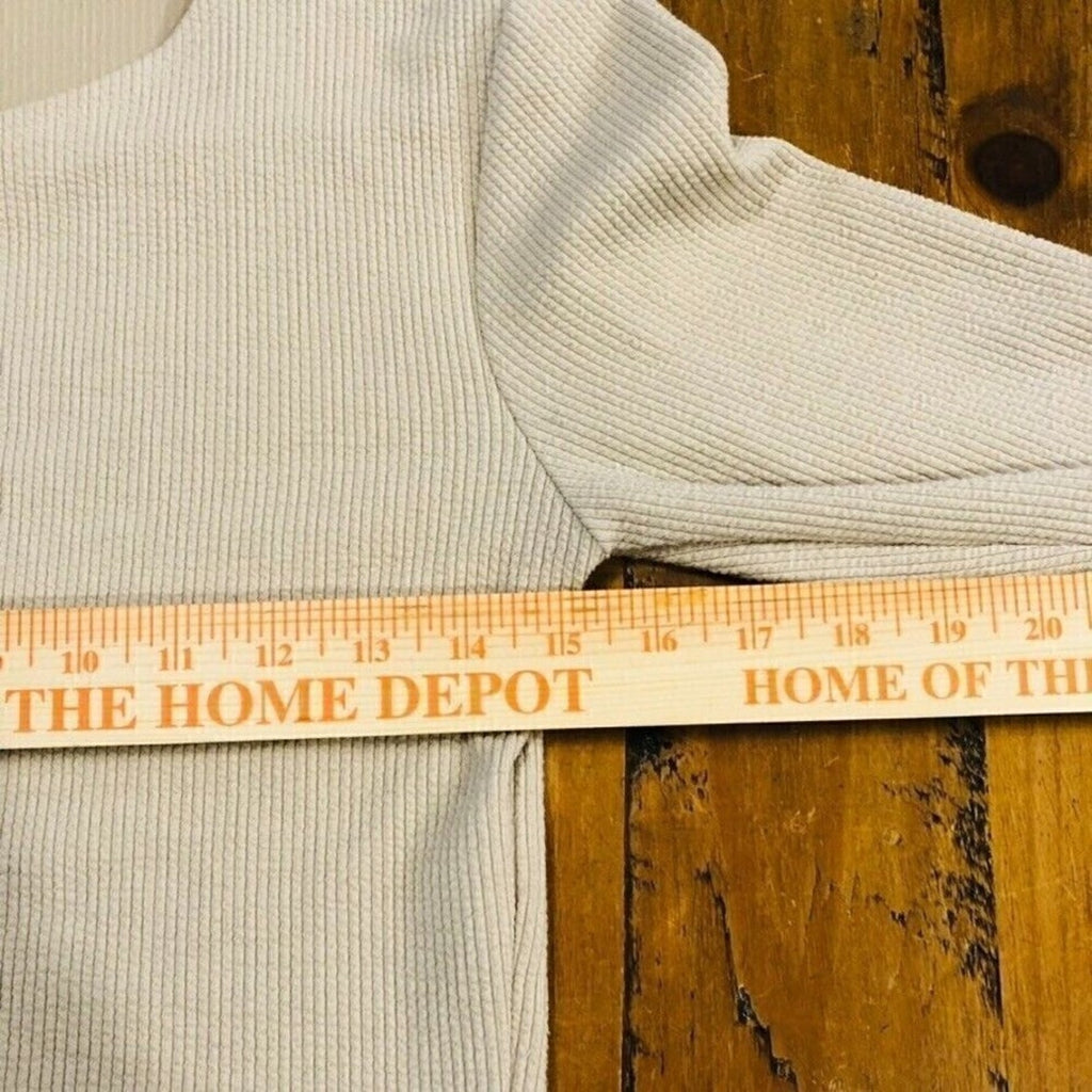 ZARA Beige Crew-Neck Long-Sleeve Crop Top (Size M) – Lightweight, All-Season Style #1085