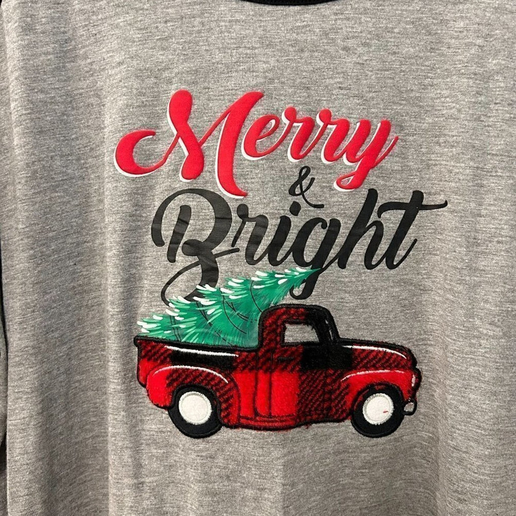 Holiday Fam Jams Sleepwear Pajama Shirt Sz. 2X Christmas Fuzzy Truck #O1415
