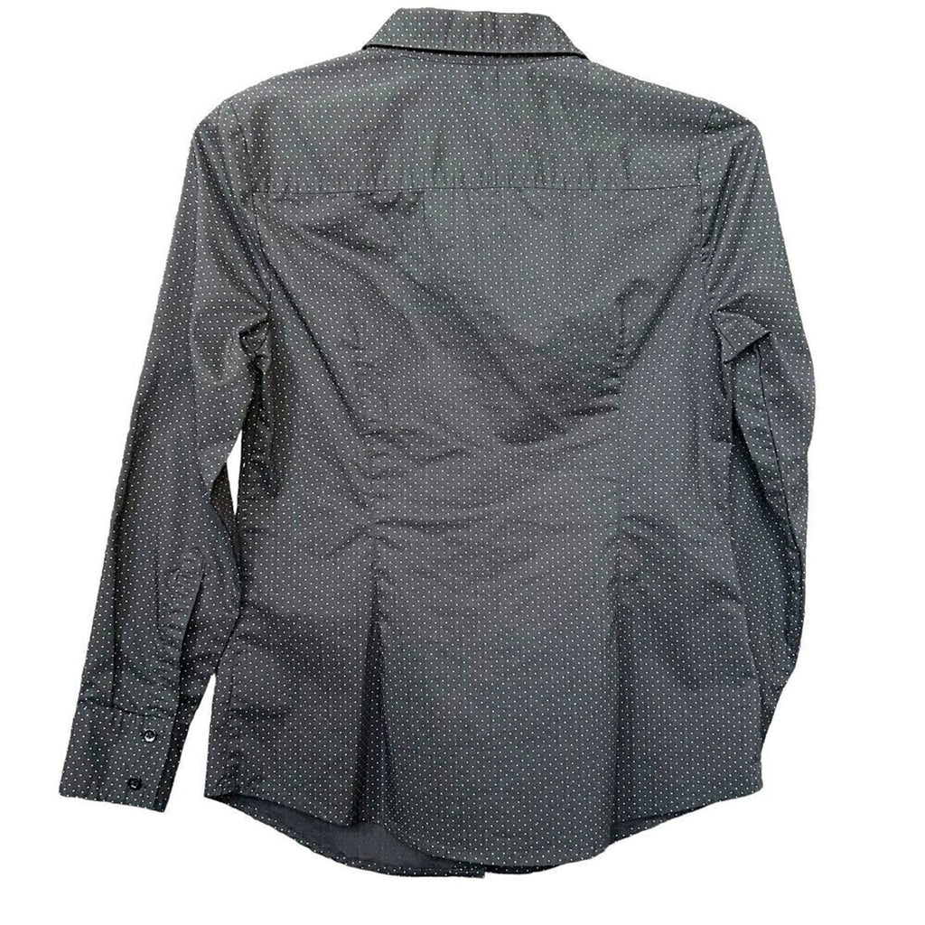 George Womens Black Gold Polka Dot Blouse Button Up Lg. Sleeve Sz 4-6 (S) #J1305