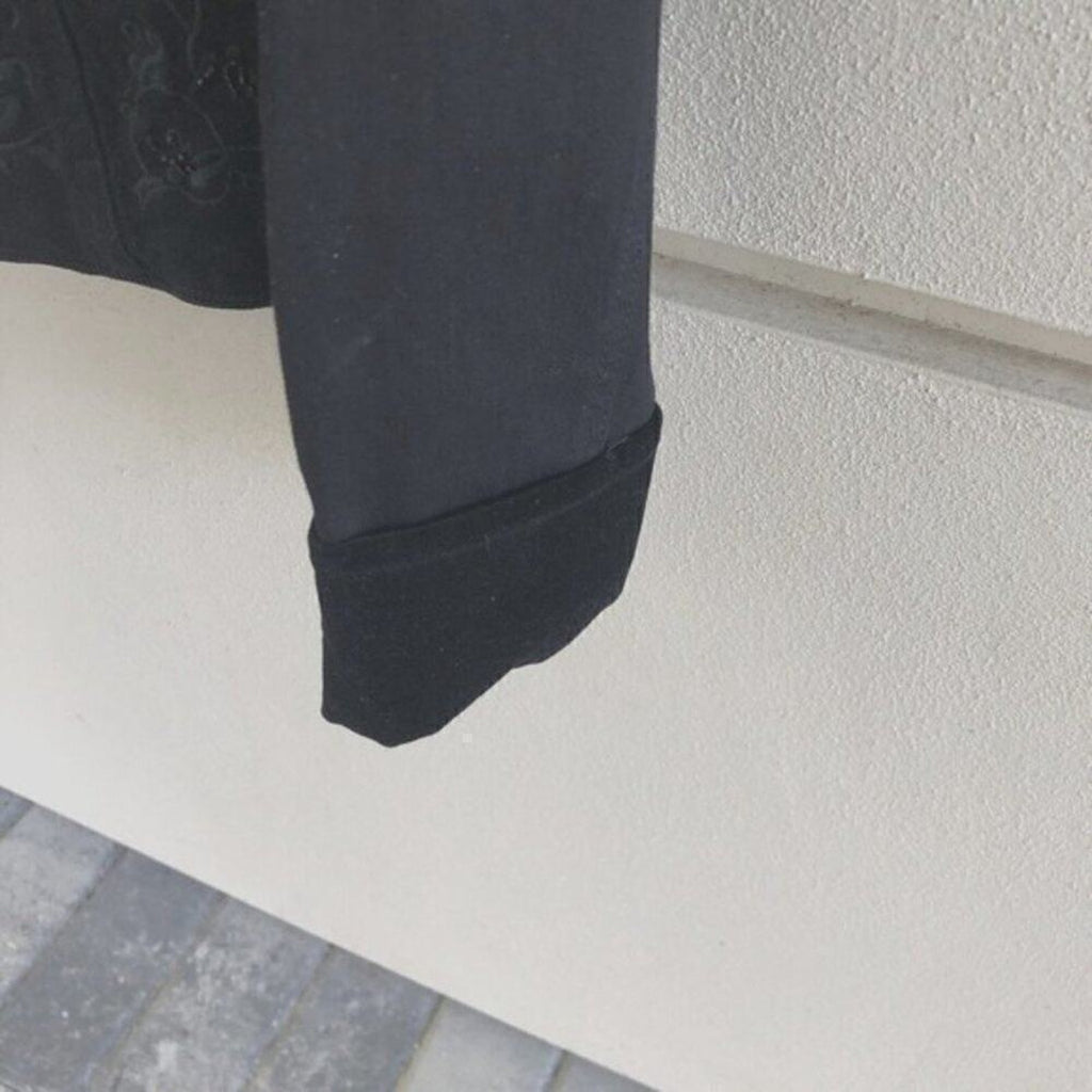 Lauren by Ralph Lauren Black Denim & Velvet Cuff Jacket, Button front Sz: M #BH