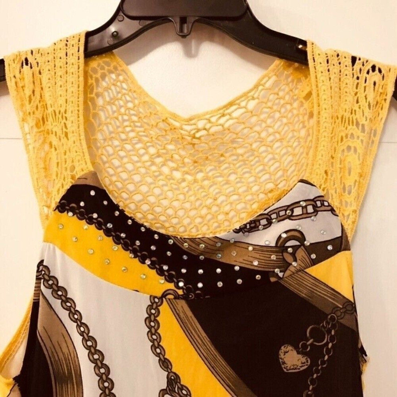 Paris Paris Paisley Maxi Dress Yellow Black Size XL | Boho Casual Comfort