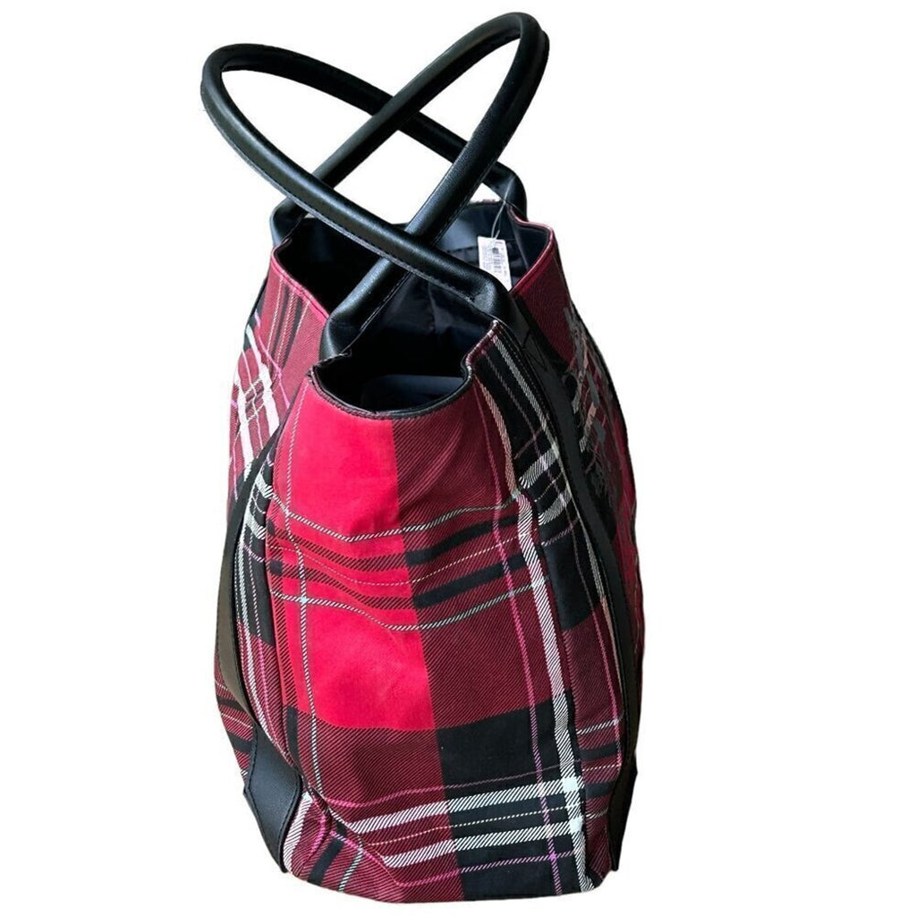 Victoria's Secret Tote Bag Red Black Pattern Design NWT 15"x11"x6" #CR