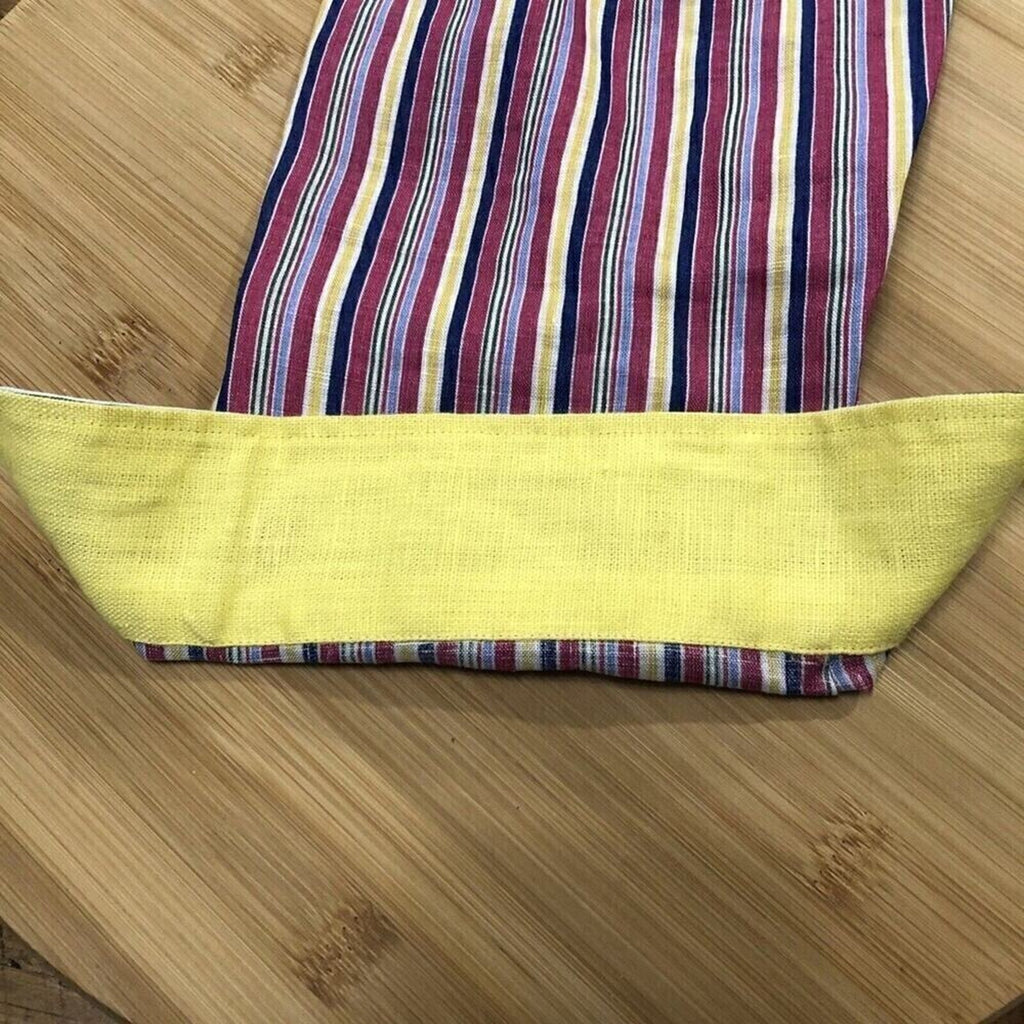 Lauren - Ralph Lauren Women's Stripe Linen Shirt - Yellow Collar & Sleeve Lining