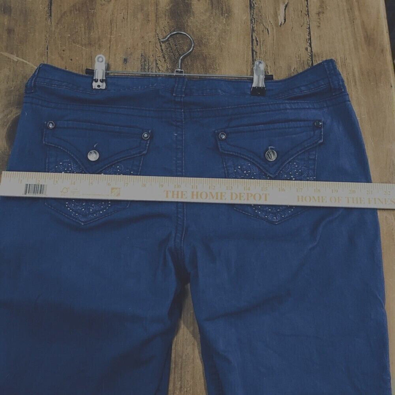 Nine West Women's BLUE Jeans 16 / 33  Blue H-Rise Decor B/Pockets. Inv. (9) 1067