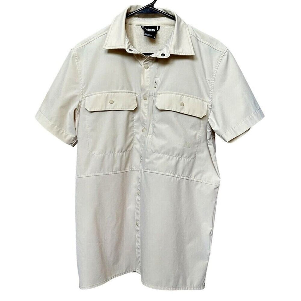 Men's The North Face Sniktau Short Sleeve Sun Shirt Vented Beige Size (S) #1140