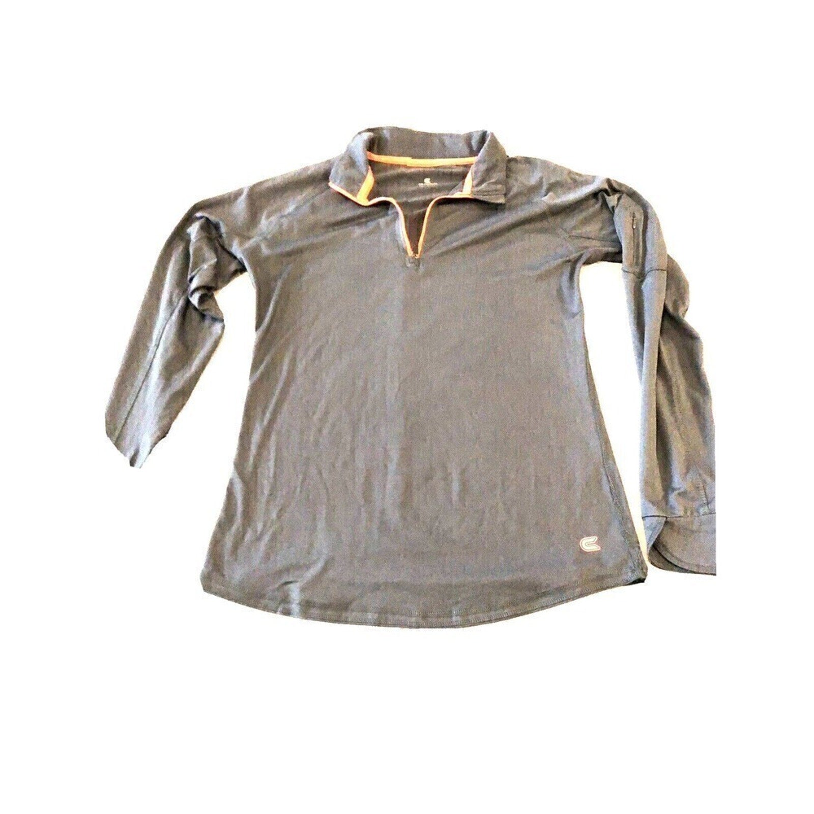 Colosseum Women's Grey  1/4 Zip, Long Sleeve Warmup Jacket,