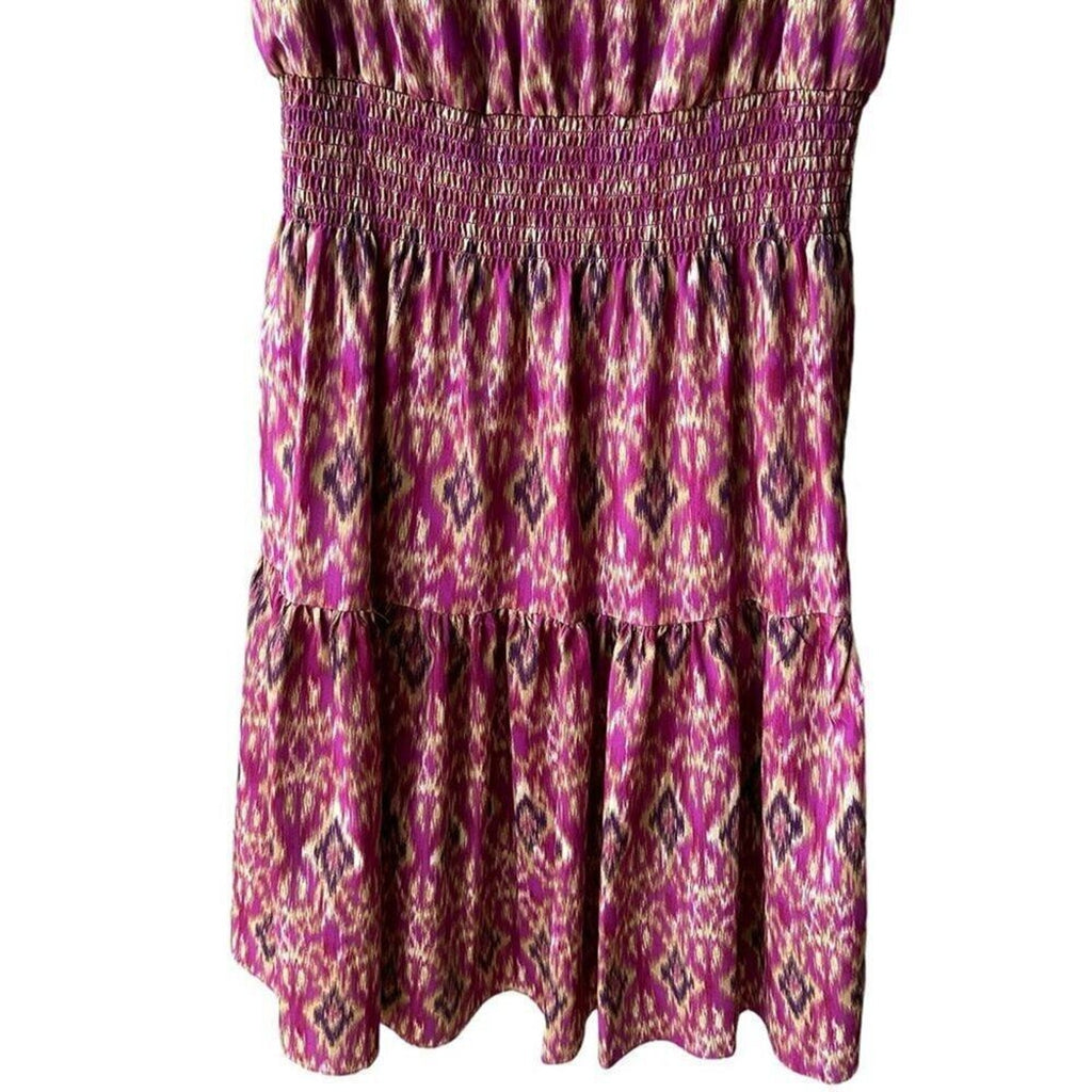 Lauren Ralph Lauren geometric midi sleeveless dress fully lined purple #H007