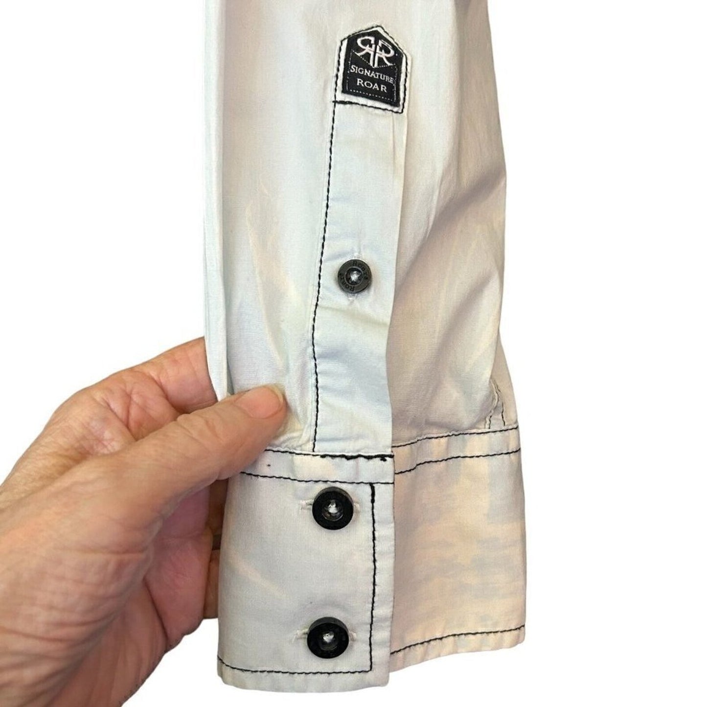 Western Roar Men's Long Sleeve, Cowboy Shirt, Embroidered, F/B, Size (XL) #C1170