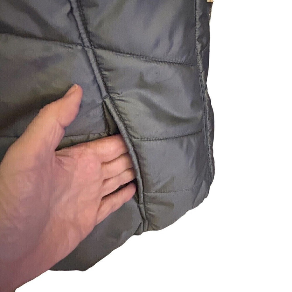 Kim Rogers, Curvy Women's Puffer Vest, Gray, Nylon/Poly Blend, Size: XL, #1181