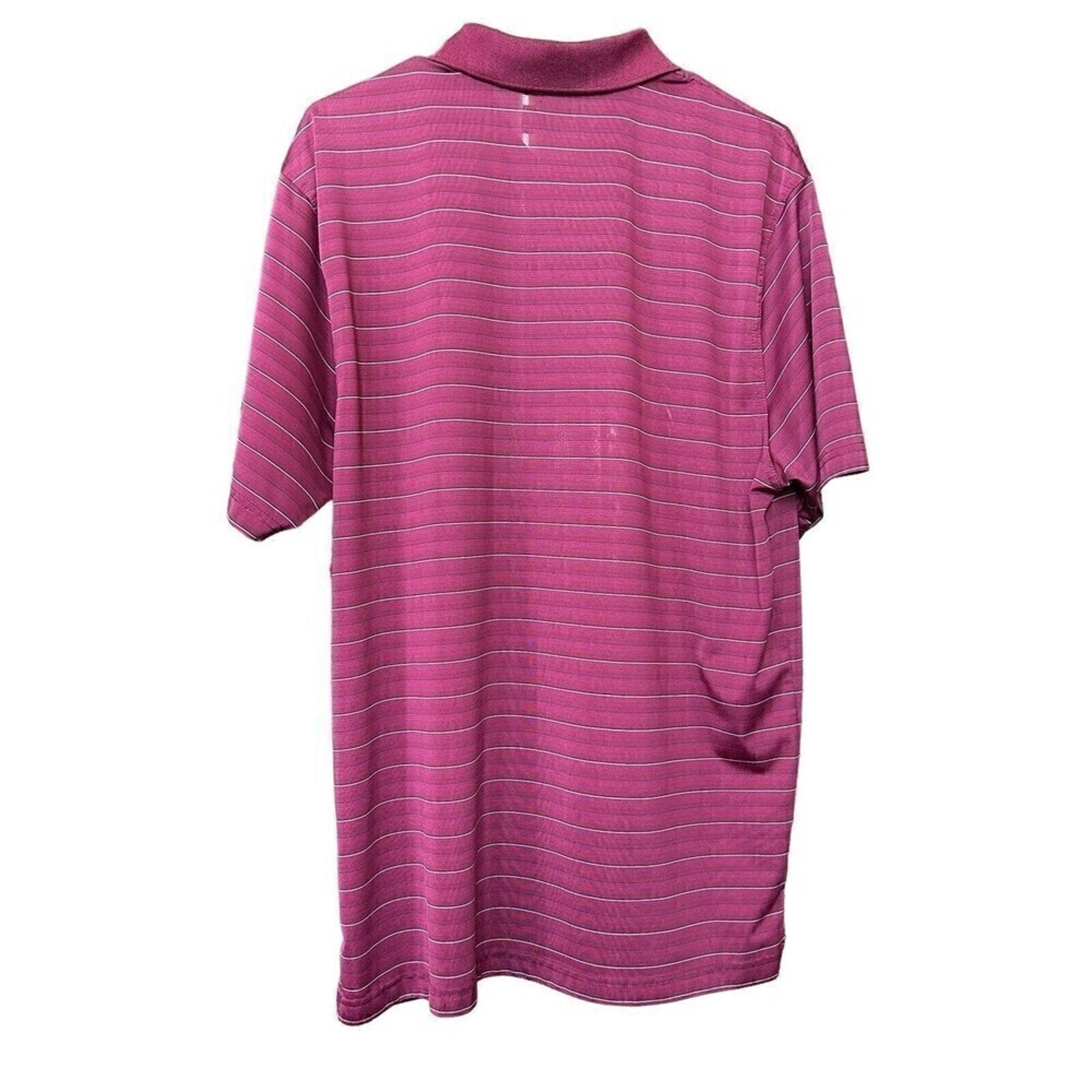 Grand Slam Polo Shirt Mens Sz. XL Burgundy Striped Short Sleeve Golf #H1272