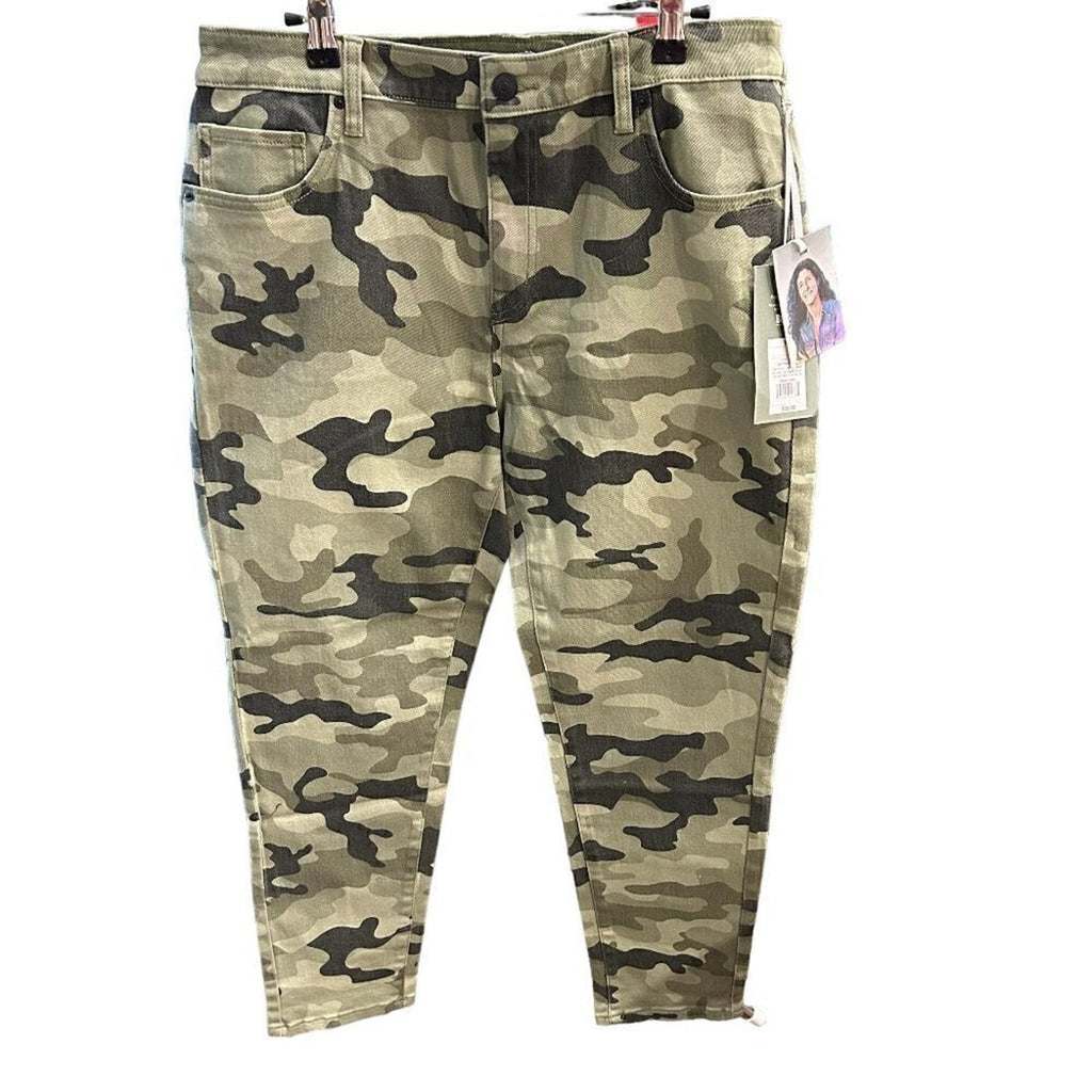 NILI Lotan Green Women's Green Camo Print Jeans Size 14 Hi-Rise #L1380