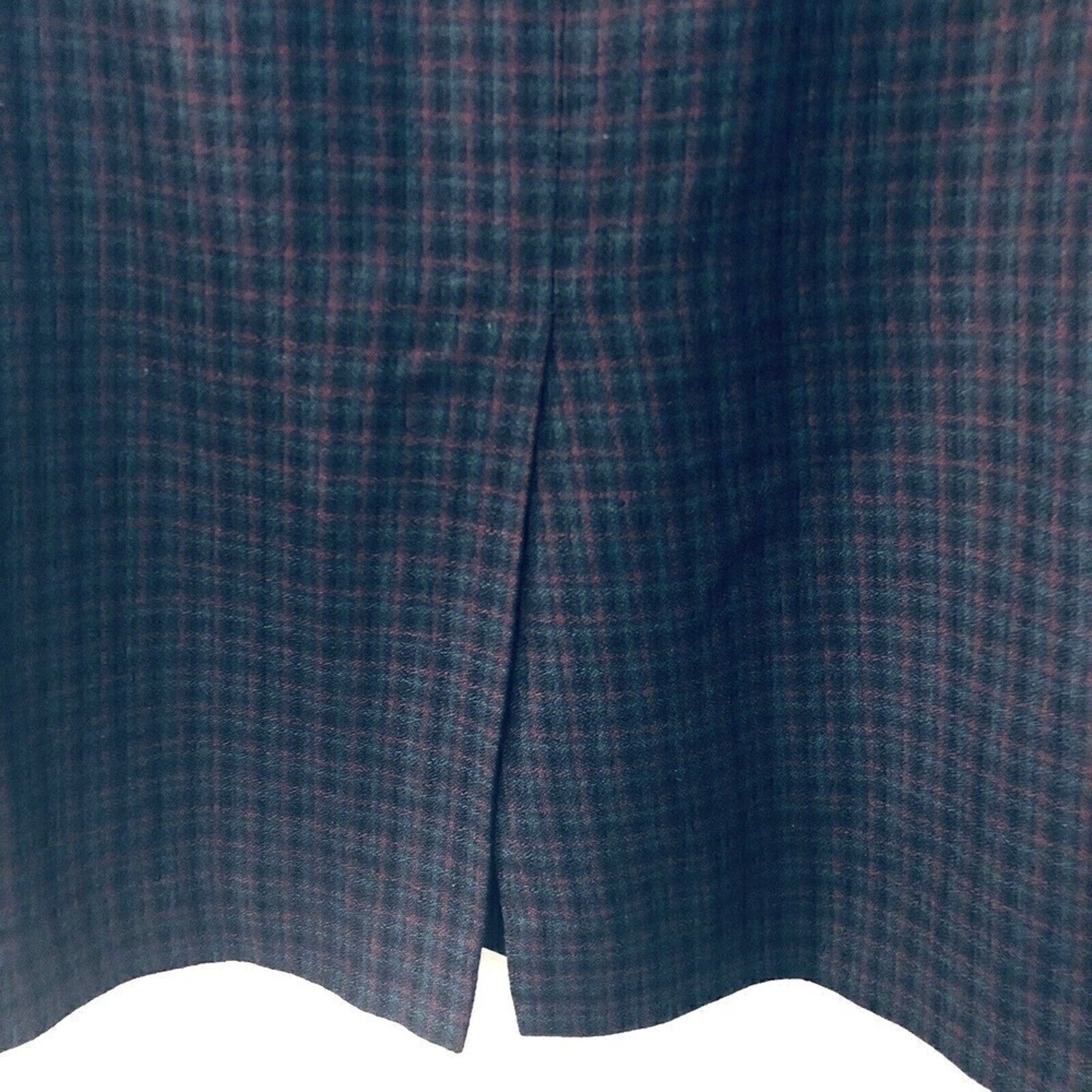 Women's A-Line Pleated Skirt - Size 12P - Tight Plaid Viscose Rayon / Wool Blend