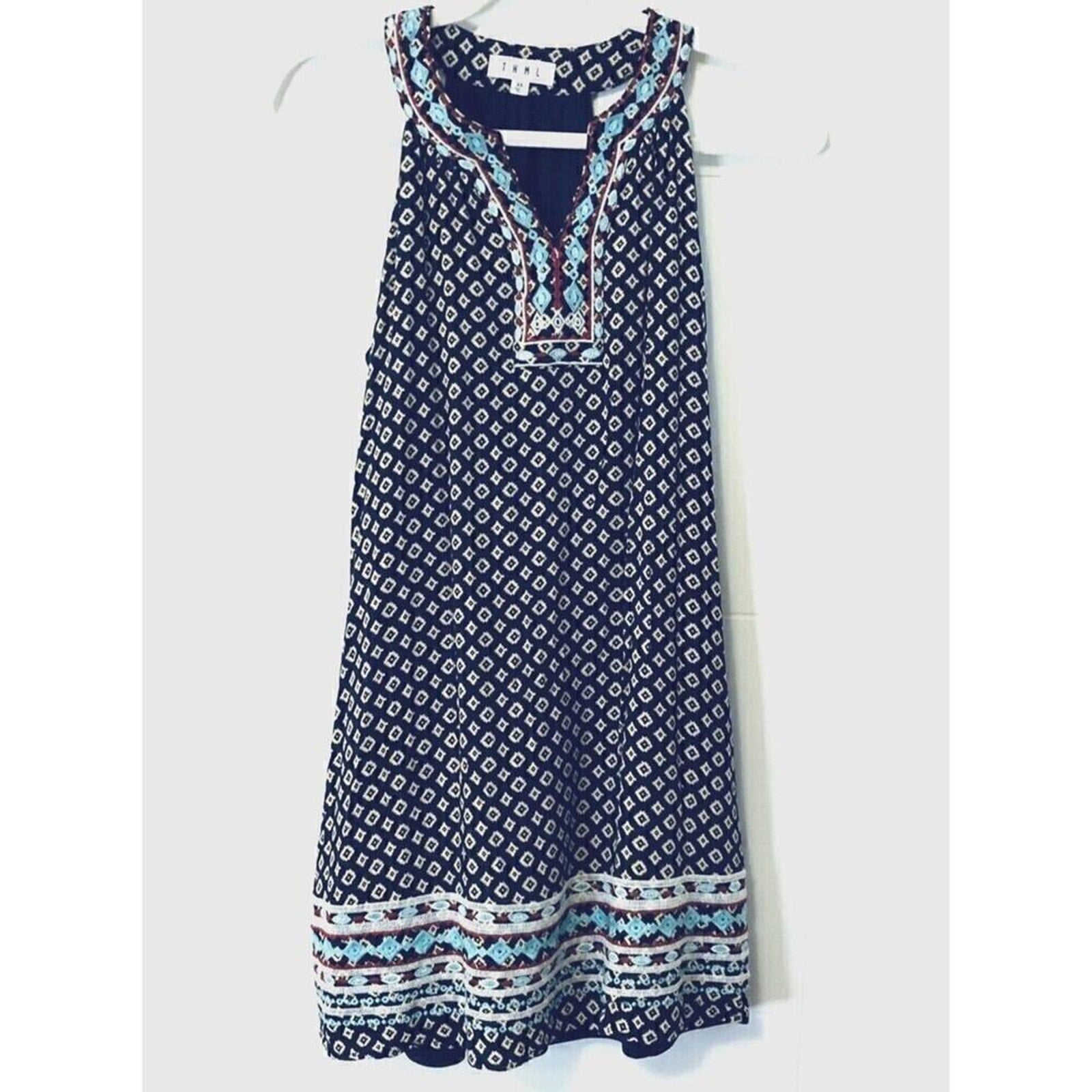 THML Women’s Embroidered Sleeveless Mini Dress Size XS – Fully Lined