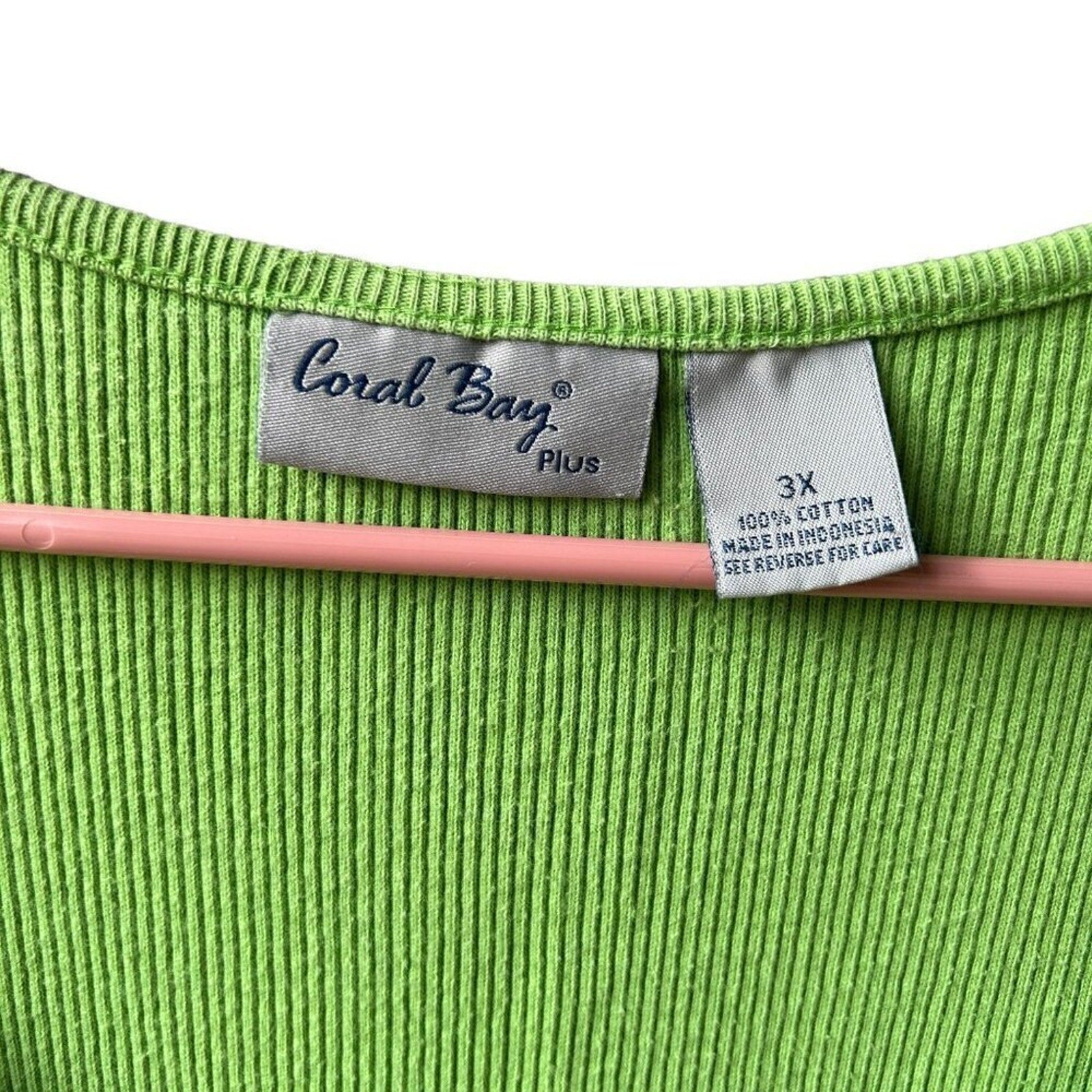 Coral Bay Women’s Plus Tank Top Green Polka Dot  Size 3X G1573